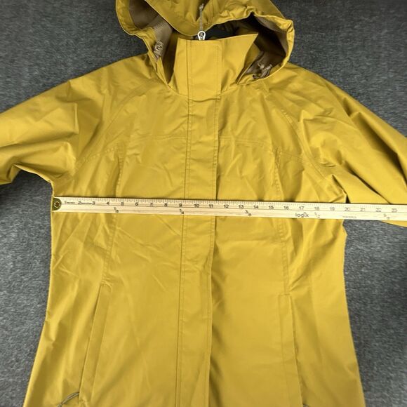 Eddie Bauer WeatherEdge Jacket Womens Sz M Yellow Waterproof Hooded Windbreaker - Picture 10 of 13